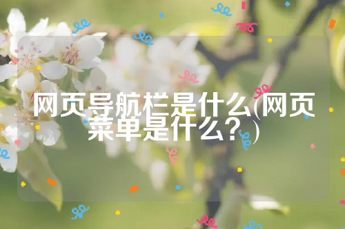 网页导航栏是什么(网页菜单是什么？)